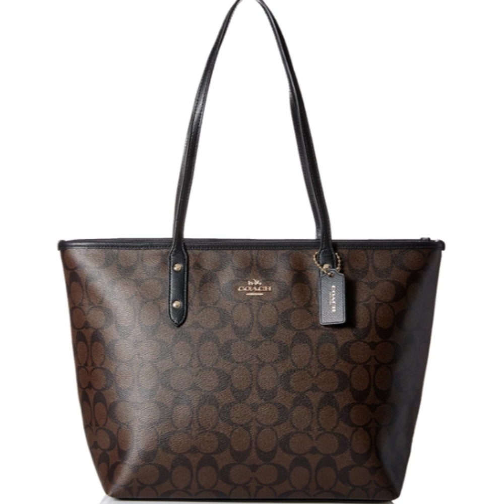 Coach Signature large zipper tote